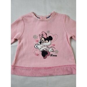 Disney Baby Minnie Mouse Ribbed Sweater Pink Girls 6-9 Months
